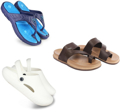 Vomoya Men Sandals(Blue, Brown, White , 7)