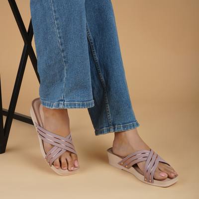 SKOLL Women Wedges(Beige , 6)