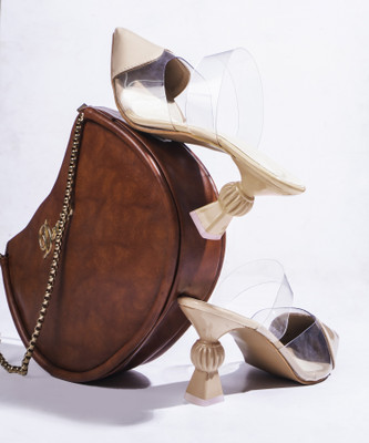 Hitway Women Heels(Beige , 7)