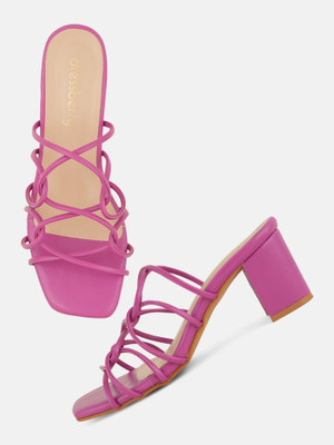Dressberry Women Heels(Purple, Beige , 4)