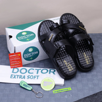 DOCTOR EXTRA SOFT Memory Foam Sandals Ortho Care Orthopedic Diabetic Comfort Doctor Soft Men Sandals(Black , 9)