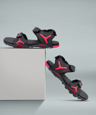 asian Men Sandals(Black, Red , 10)