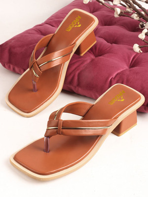 AROOM Women Heels(Tan , 8)