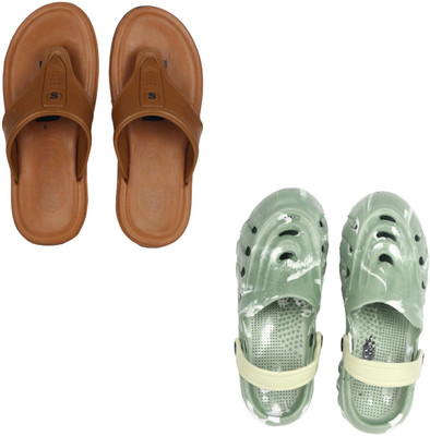 Vomoya Men Sandals(Tan, Olive , 6)