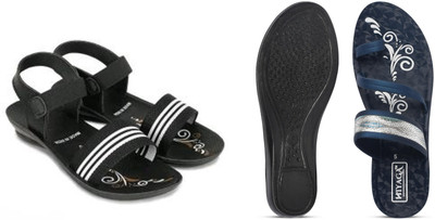 hiyaga Women Casual(Black, Blue , 8)