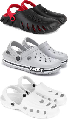 WINGSCRAFT Men Clogs(White, Black , 8)