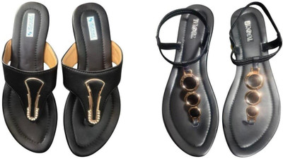 Nicesteps Women Flats(Black, Black , 4)