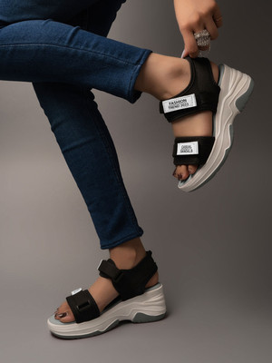 SHOETOPIA Girls Velcro Heels(Grey , 13-14 Years)