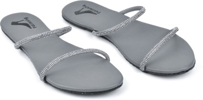 patriarchy Women Flats(Grey , 8)