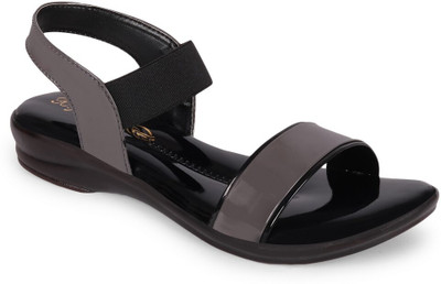 Big Bird Flat Casual Sandals for Women & Girls (Grey) Women Flats(Grey , 9)