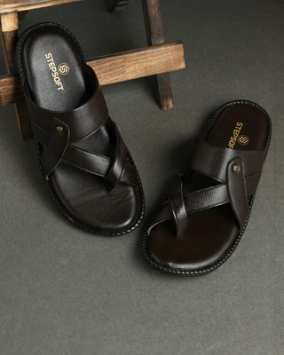 STEPFOX Men Slippers(Brown , 9)