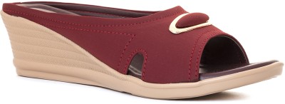 Khadim's Women Wedges(Maroon , 8)