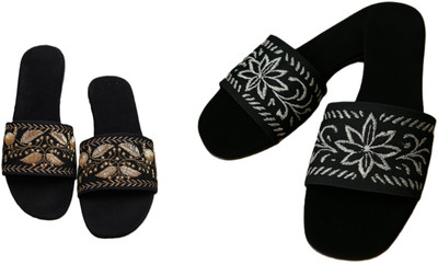 Dualstep Women Flats(Black, Black , 4)