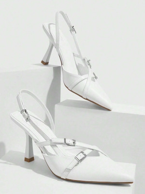 yesmiss Women Heels(White , 3)