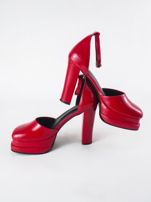 SELFIEE Women Heels(Red , 7)