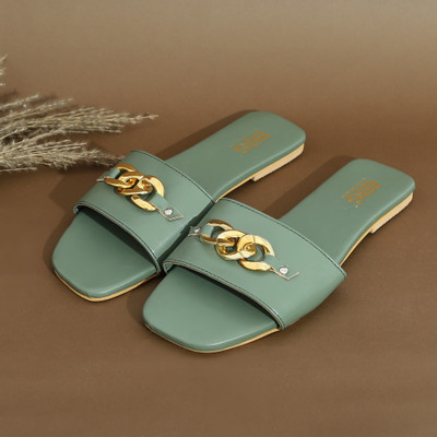 BBS BACKBONE Women Flats(Green , 3)