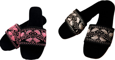 Dualstep Women Flats(Black, Pink, Black , 6)
