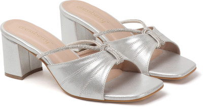 Dressberry Women Heels(Silver , 4)