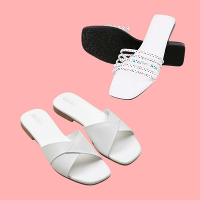 Eelite Fashion Women Flats(White , 6)