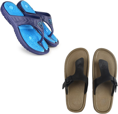 Vomoya Men Sandals(Blue, Black , 10)