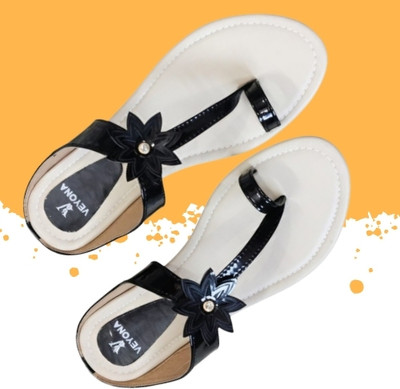 VEYONA Women Flats(Black , 4)