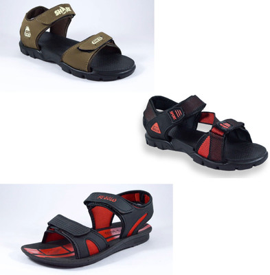 Classica Men Sandals(Brown, Black, Red, Black, Red , 6)