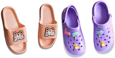 footpedia Women Wedges(Orange, Pink , 3)