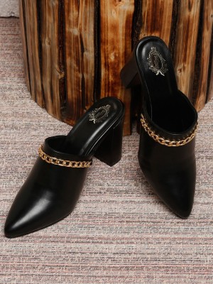 SHOETOPIA Women Black Heels