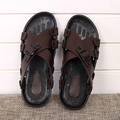 STYLE HEIGHT Men Sandals(Brown , 8)