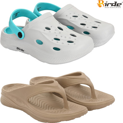 Birde Men Clogs(Grey, Beige , 8)