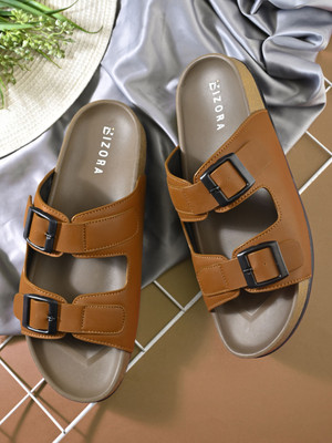 BIZORA Men Sandals(Tan , 11)