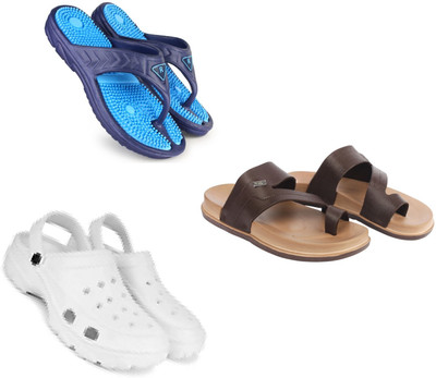 Vomoya Men Sandals(Blue, Brown, White , 7)