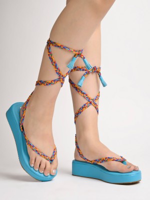 SHOETOPIA Women Blue Heels