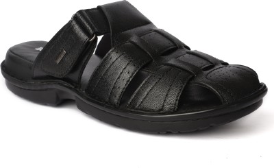 BUCKAROO REEF NEW Genuine Leather PU Outsole Men Sandals(Black , 11)