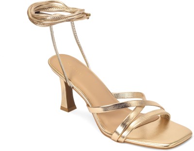 LINO PERROS Women Heels(Gold , 5)