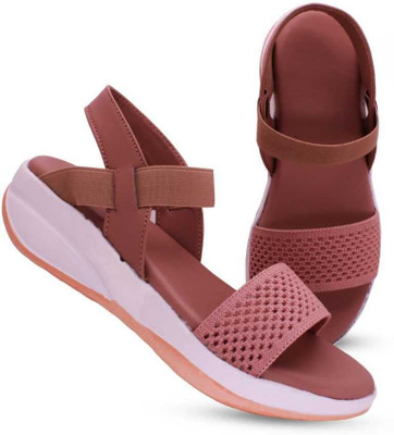 mp collection Women Wedges(Pink , 8)