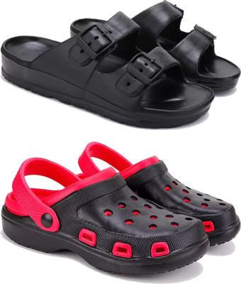 DRACKFOOT Men Slides(Black, Red , 9)