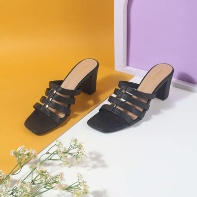 MOCHI Women Heels(Black , 8)