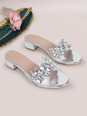 ANOUK Women Heels(Silver , 3)