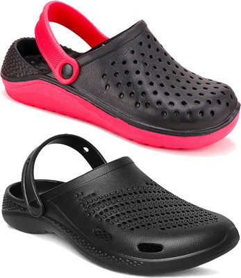 Camfoot Men Sandals(Black, Red , 6)
