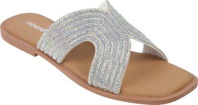 MOCHI Women Flats(Silver , 4)