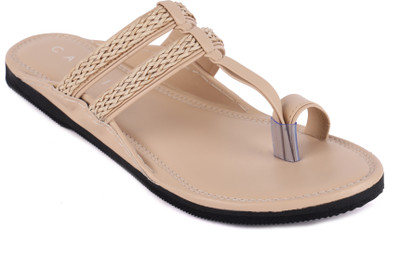 CANVI Men Flats(Camel , 6)