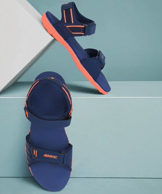 Sparx SS 486 Men Sandals(Navy, Orange , 9)