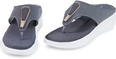 jak alis Women Wedges(Grey , 6)
