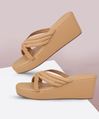 Inc.5 Women Wedges(Beige , 5)