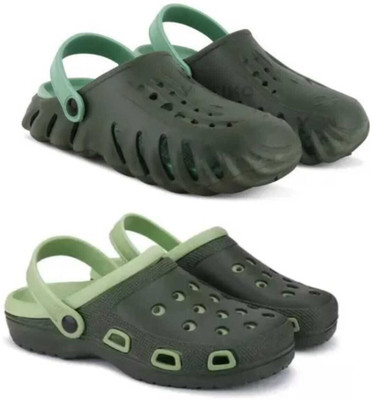 house of common Men Clogs(Green , 7)