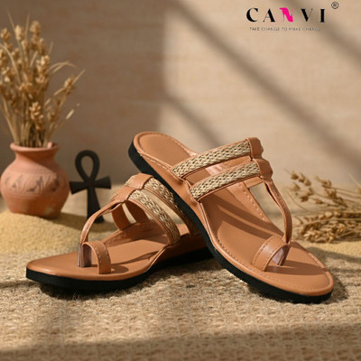 CANVI Men Sandals(Tan , 9)