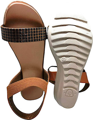 PMS Women Wedges(Beige , 8)
