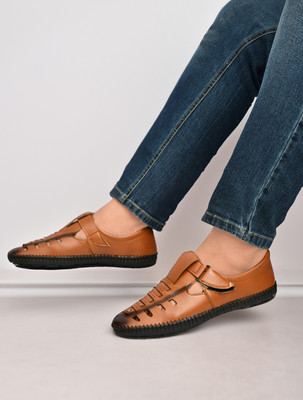 GLOPER Men Sandals(Tan , 10)
