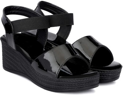 Totalique Traders Women Black Wedges